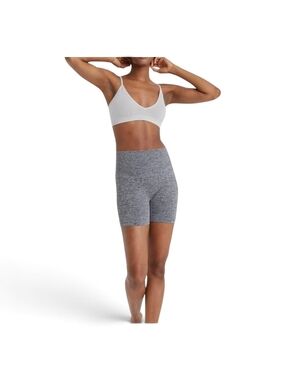 Colsie Heather Grey Seamless Ribbed High-Waist Bike Shorts XS
